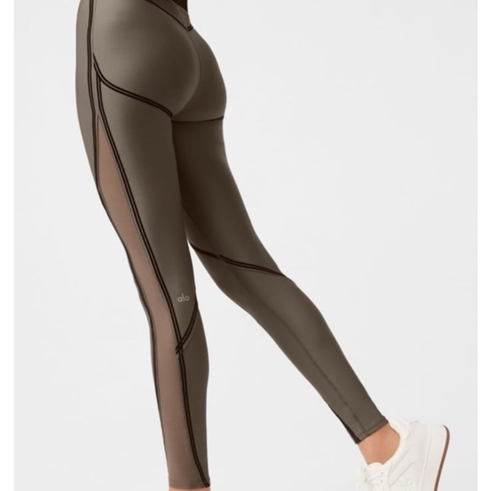 alo airlift mesh high waist line up Leggings olive tree size XS - Picture 4 of 10